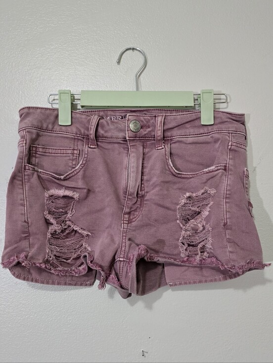 American Eagle Outfitters Pants - American Eagle Outfitters Mauve Distressed Denim Shorties Size 6